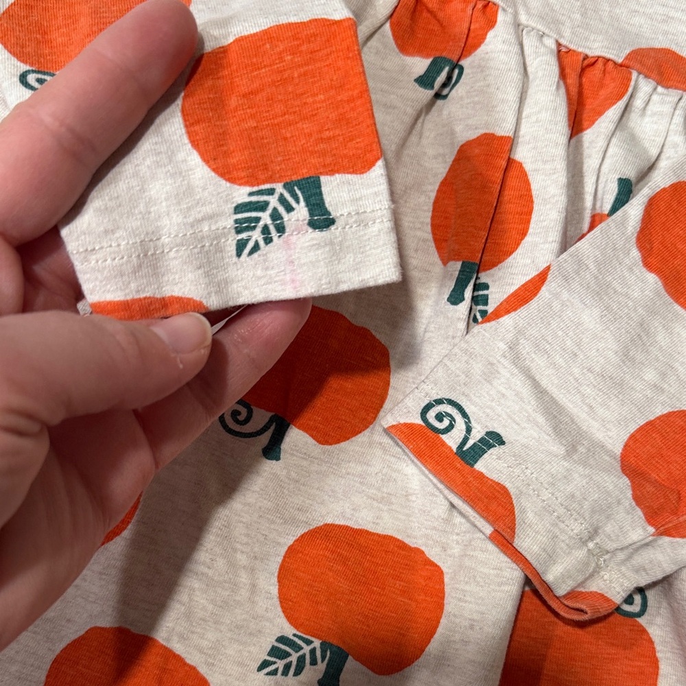 Orange Pumpkin Print Dress - Picture 3 of 6